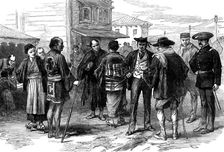 Sketches in Japan, by our special artist: the old and the new, or change of costume in Japan, 1873. Creator: Unknown