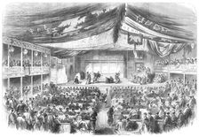Sketches in Japan: the theatre at Osaka, 1868. Creator: Unknown