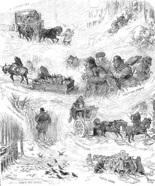 Sketches in London and the suburbs during the snowstorm, Tuesday, January 18, 1881. Creator: Unknown