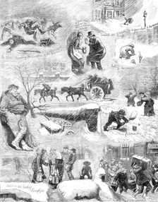 Sketches in London and the suburbs during the snowstorm, Tuesday, January 18, 1881. Creator: Unknown