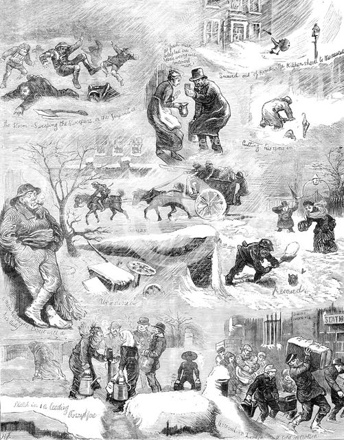 Sketches in London and the suburbs during the snowstorm, Tuesday, January 18, 1881. Creator: Unknown.