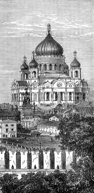 Sketches in Moscow, by our special artist: the Church of the Saviour, 1874. Creator: Unknown.