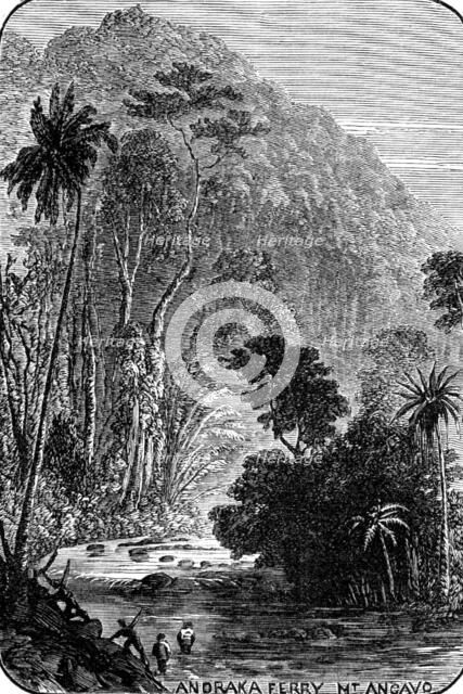 Sketches in Madagascar: Andraka Ferry Mt. Angavo, 1883. Creator: Unknown.