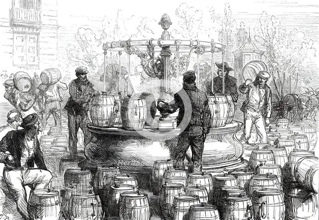 Sketches in Madrid: the Water Supply of Madrid, 1876. Creator: C.R..