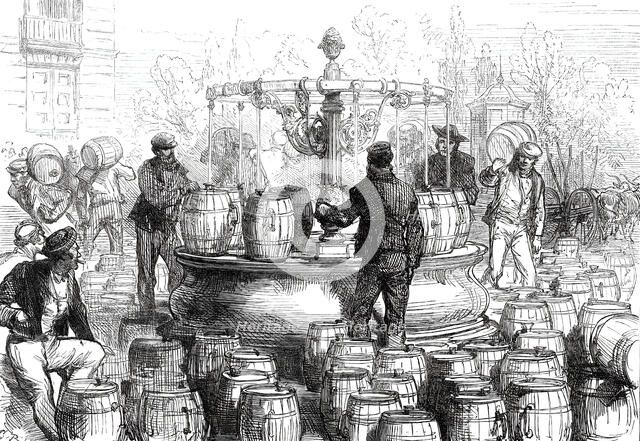 Sketches in Madrid: the Water Supply of Madrid, 1876. Creator: C.R..