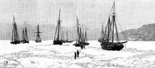 Sketches in Newfoundland: a Newfoundland fishing fleet ice-bound, 1890. Creator: R. Taylor