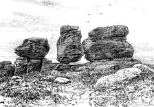 Sketches in Nidderdale, Yorkshire: the Baboon's Head, Brimham Rocks, 1883. Creator: Unknown