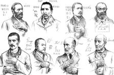 Sketches in Scotland-Yard: types of habitual criminals...photographed at the Convict Office, 1883. Creator: Unknown