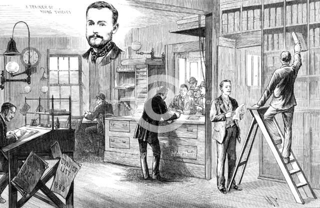 Sketches in Scotland-Yard: Convict Office for ticket-of-leave men...under police supervision, 1883. Creator: Unknown.