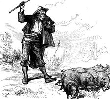 Sketches in Spain: a Spanish pig-driver, 1873. Creator: Unknown