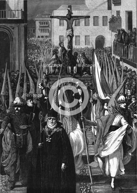 'Sketches in Spain - Religious Procession in Seville during the Holy Week', 1878. Artist: WM Bromley.