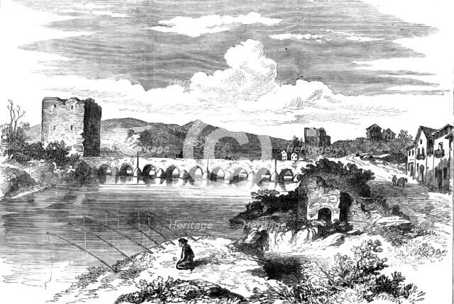 Sketches in Spain: the Old Bridge, Cordova, 1873. Creator: Unknown.