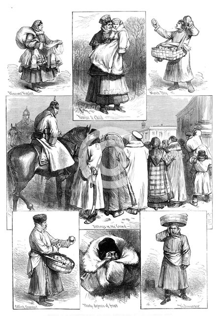 Sketches in St. Petersburg during the Royal Marriage Festivities, by our special artist, 1874. Creator: Unknown.