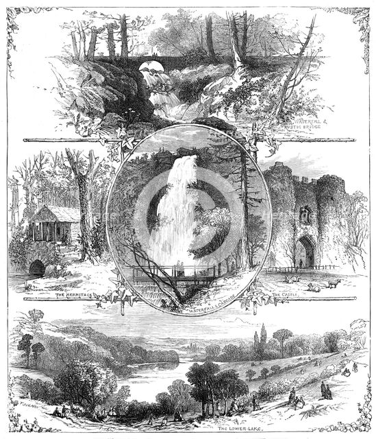 Sketches in Roundhay Park, Leeds; opened this week by Prince Arthur, 1872. Creator: Unknown.