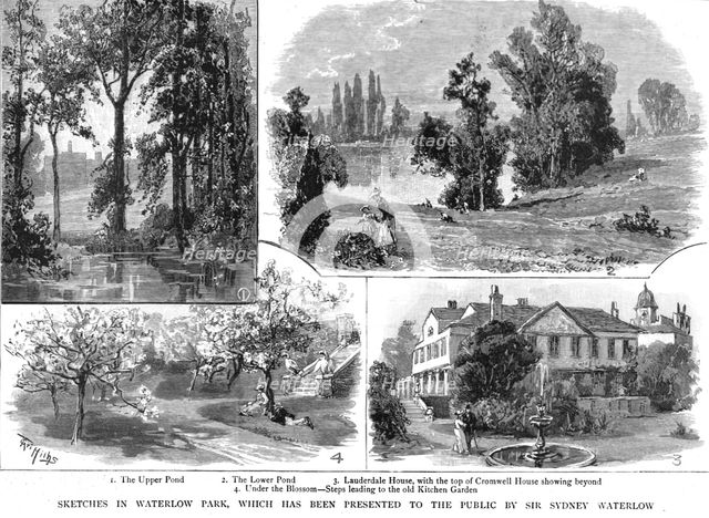 ''Sketches in Waterlow Park, which has been Presented to the Public by Sir Sydney Waterlow', 1891. Creator: Unknown.
