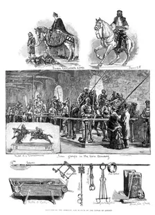 Sketches in the Armoury and Museum of the Tower of London, 1883. Creator: T. S. Bayley