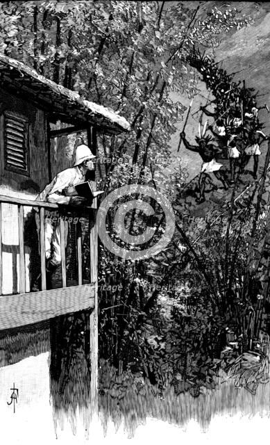 Sketches in the island of Formosa: a savage chief returning with reinforcements, 1890. Creator: Unknown.