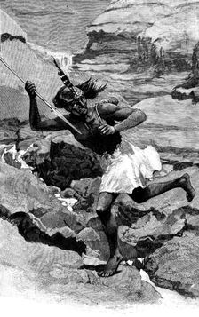 Sketches in the island of Formosa: first sight of an aboriginal savage, 1890. Creator: Unknown