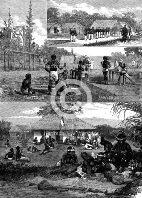 Sketches in the Isle of Pines, New Caledonia, 1873. Creator: Unknown.