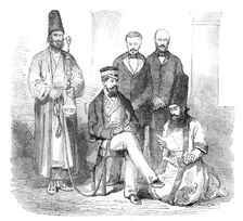 Sketches in the Persian Gulf - the Hon. Mr. Murray and his suite - from a photograph, 1857. Creator: Unknown