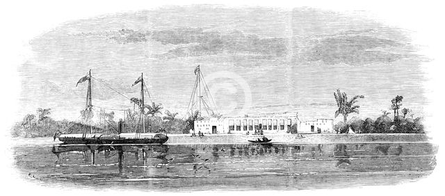 Sketches in the Persian Gulf - Margill, the Residence of the British Consul, near Bussorah, 1857. Creator: Unknown.