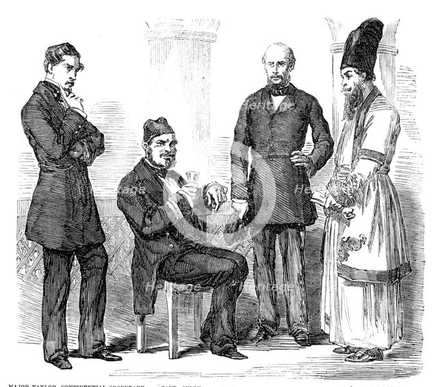 Sketches in the Persian Gulf - Persian Mission Officials - from a photograph, 1857. Creator: Unknown.