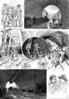 Sketches in the St. Gothard Tunnel, 1880. Creator: Charles Baude