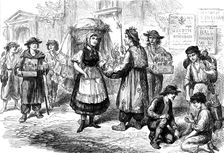 Sketches in Vienna: pedlars and laundress, 1873. Creator: Unknown
