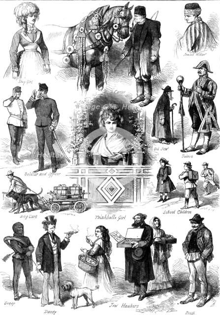 Sketches in Vienna: types of Viennese people, 1873. Creator: Unknown.