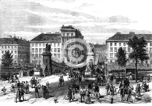 Sketches in Vienna: the Aspern Bridge, 1873. Creator: Unknown.