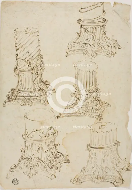 Sketches of Corinthian Capitals, n.d. Creator: Unknown.