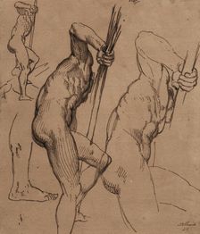 Sketches of a standing male nude, (c1800?). Creator: Thomas Stothard