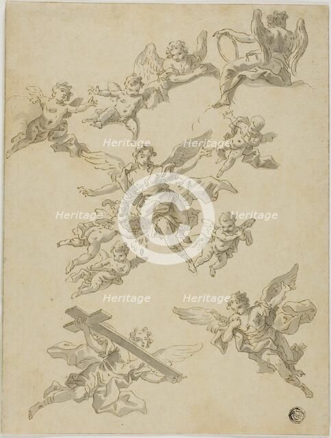 Sketches of Angels and Putti, n.d. Creator: Daniel Gran.