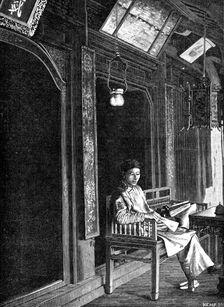 Sketches of Annam, Cochin China: a domestic interior, 1883. Creator: Kemp