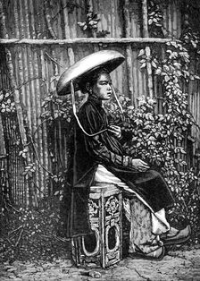 Sketches of Annam, Cochin China: a native lady, 1883. Creator: Kemp