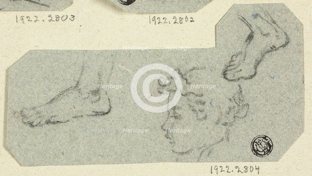 Sketches of Boy's Head in Profile, Feet, n.d. Creator: Unknown.