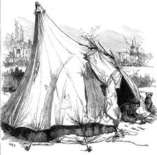 Sketches of gipsy life round London - tent at Hackney Wick, 1880. Creator: Unknown