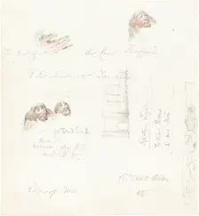 Sketches of Grotesque Faces. Creator: George Cruikshank