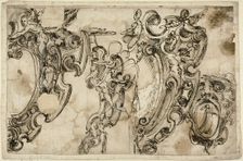 Sketches of Decorative Motifs (recto), 1629/60. Creator: Agostino Mitelli