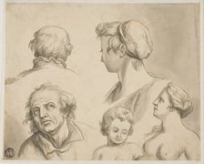 Sketches of Five Busts, n.d. Creator: Gerard de Lairesse