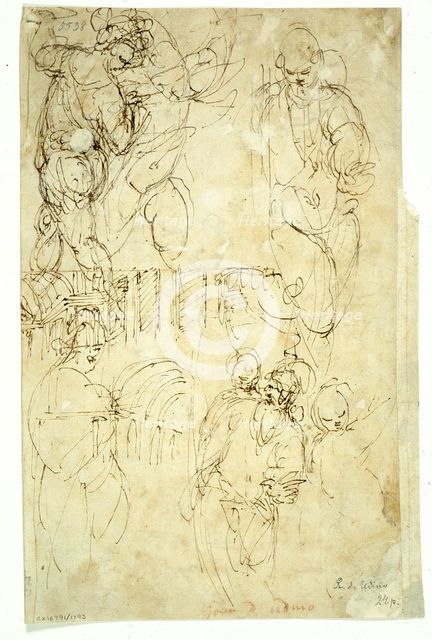 Sketches of Figures, 1540/60. Creator: Battista Franco Veneziano.