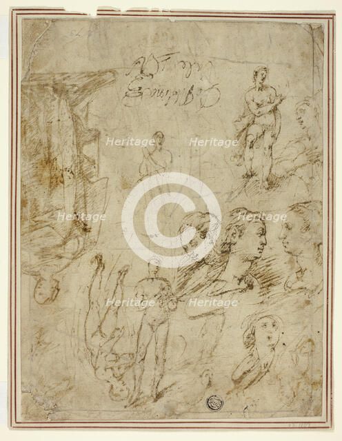 Sketches of Figures and Heads, n.d. Creator: Pieter Molijn.