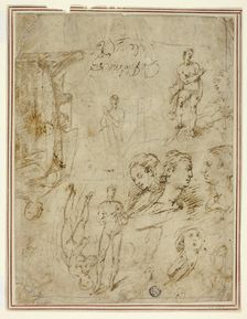 Sketches of Figures and Heads, n.d. Creator: Pieter Molijn