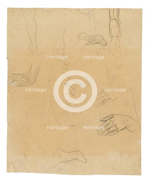 Sketches of Figures, Hands, and Feet (related to the painting Aha oe feii? [What! Are Y..., 1891/93. Creator: Paul Gauguin.