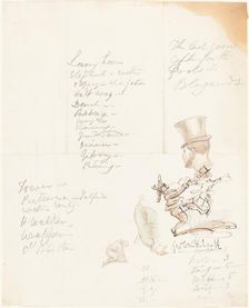 Sketches of Head, Arm, and Kneeling Figure. Creator: George Cruikshank