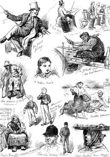 Sketches of Irish character in Dublin, 1881. Creator: Joseph Swain