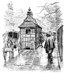 Sketches of London Cabs and Cabmen: a cabmen's shelter, 1890. Creator: Unknown