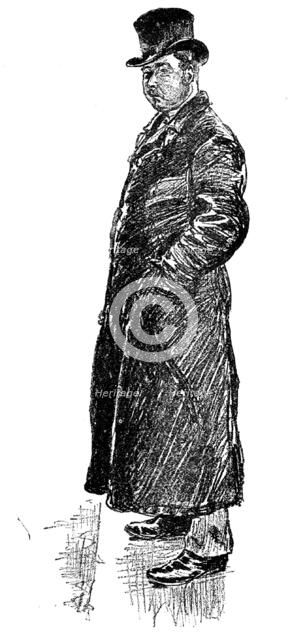 Sketches of London Cabs and Cabmen: a Hansom cabman, 1890. Creator: Unknown.