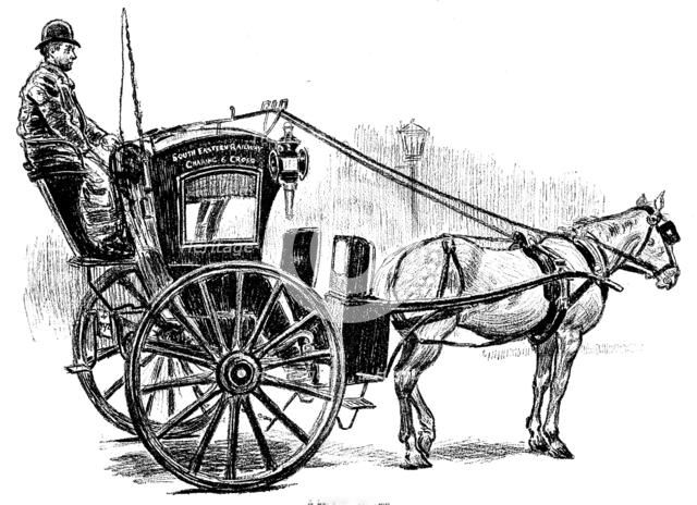 Sketches of London Cabs and Cabmen: a London gondola, 1890. Creator: Unknown.