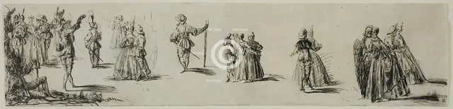 Sketches of Ladies and Gentlemen, Dancers, n.d. Creator: Unknown.